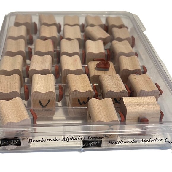 Brushstroke Alphabet Upper & Lower Rubber Stamp Set By Stampin Up - Picture 3 of 4